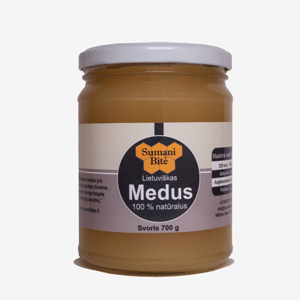 Liepos mėnesio medus stiklainyje