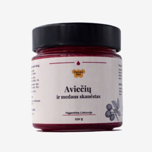 medus su avietėmis stiklainyje 250 g