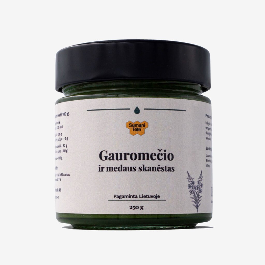 medus su gauromečiu stiklainyje 250 g