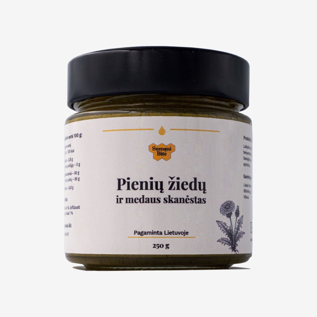 medus su pienių žiedais stiklainyje 250 g