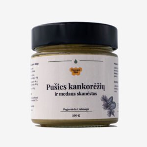 medus su pušies kankorėžiais stiklainyje 250 g
